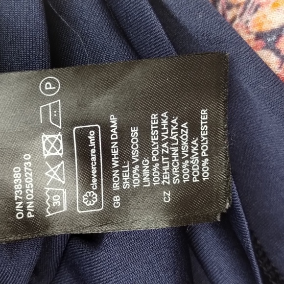 H&M women's size 6 floral fitted dress ruffle long sleeve lined - Picture 12 of 12